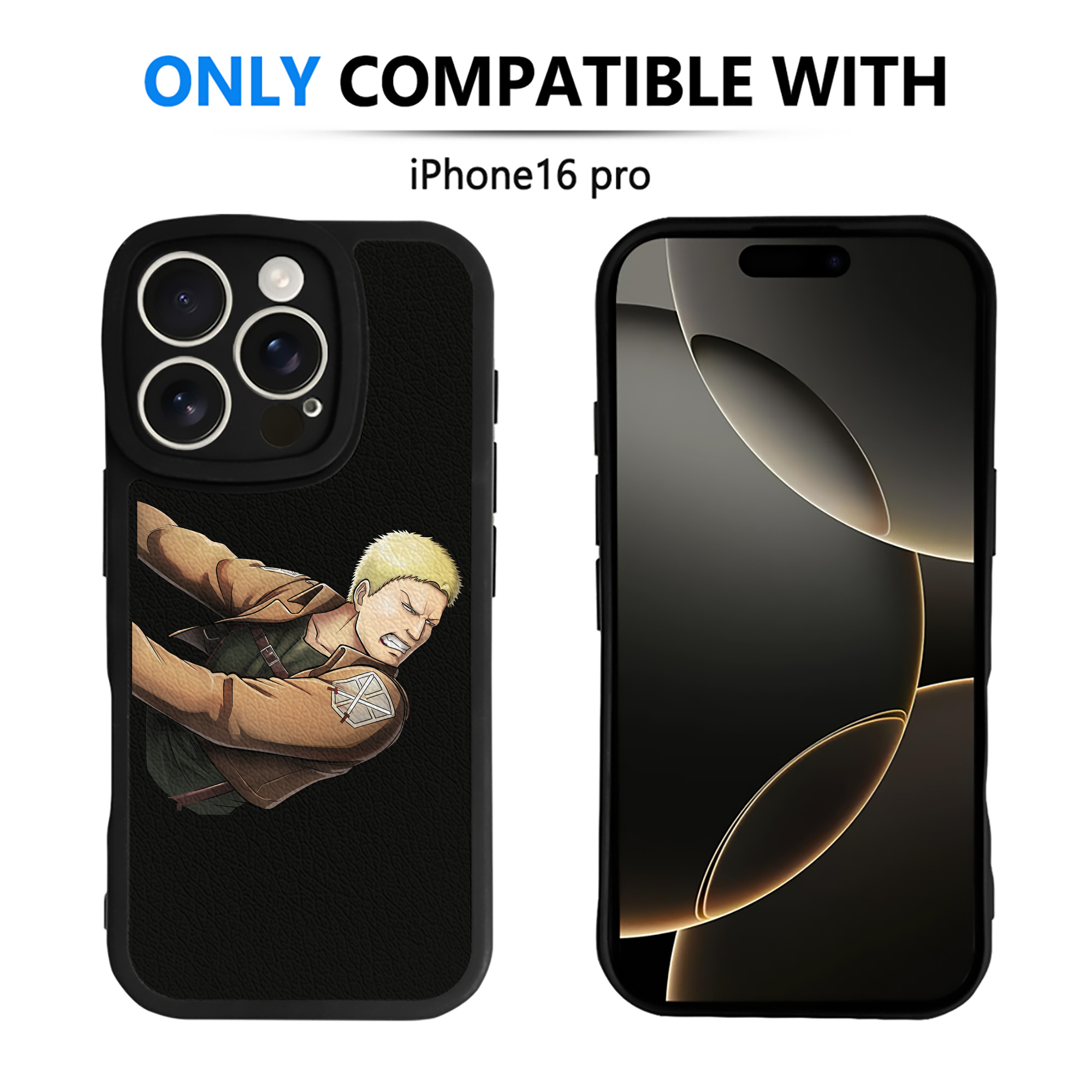 （画像用） 進撃の巨人 ライナー・ブラウン Attack on Titan Reiner Braun 【iPhone 16シリーズ対応】シリコンスマホケース（レザー調） 材質：シリコン